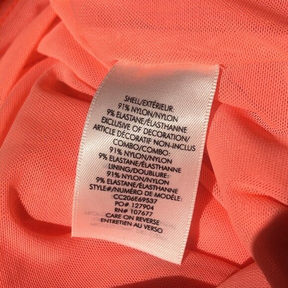 Alice + Olivia Dress Cara Sequin Mesh Cut Out Coral Sleeveless Size 6 NWT - Picture 10 of 12